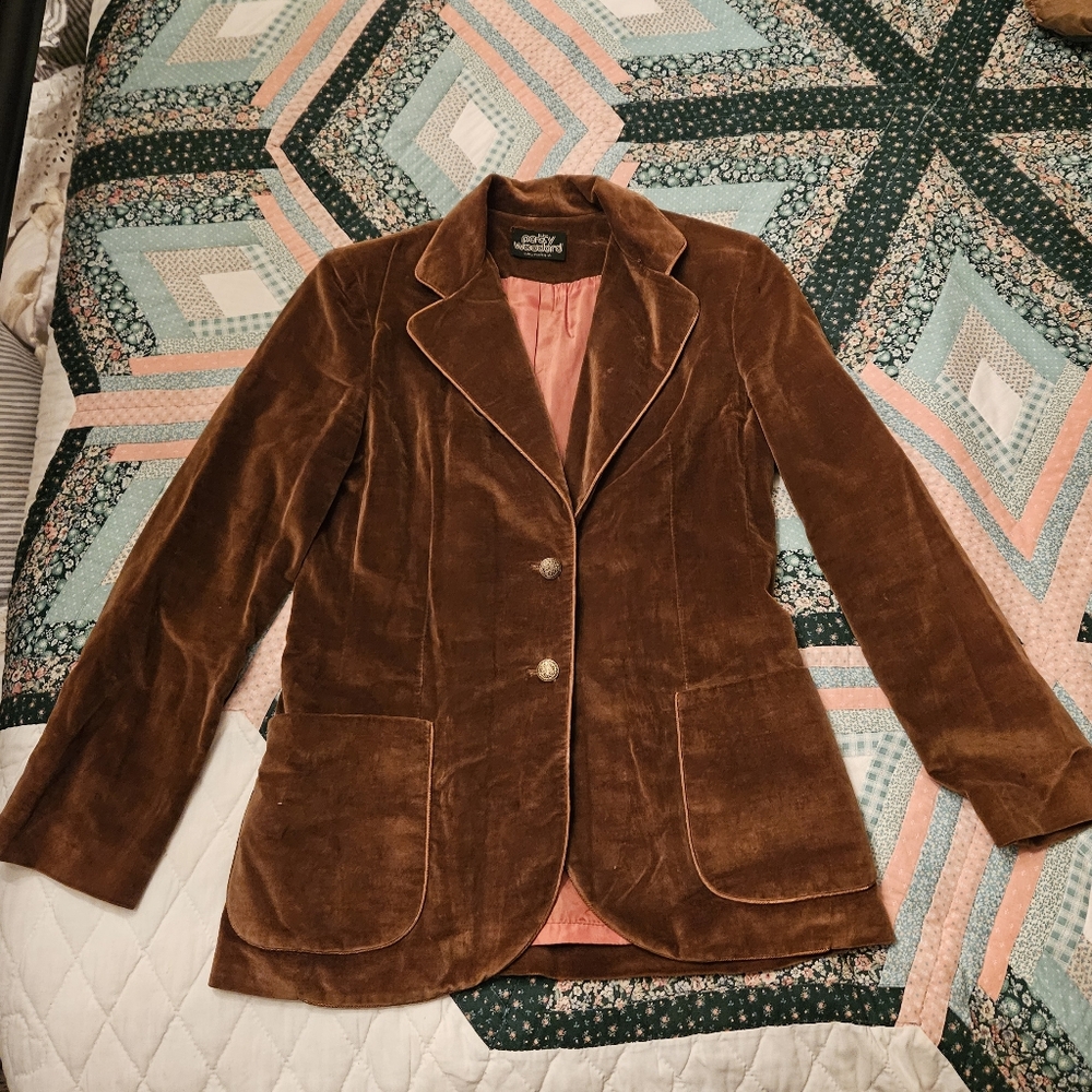 Vintage 70s brown velvet jacket medium